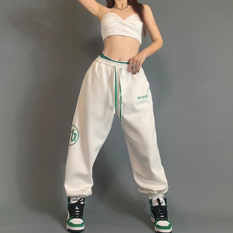 Спортивные брюки 2021 Bulegirls Hip-hop Style Sweatpants White/Red