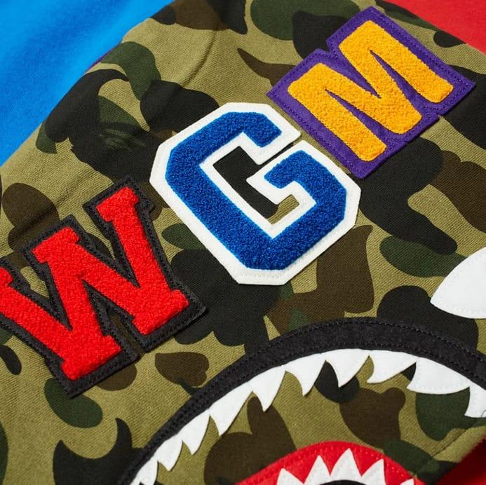 Худи BAPE 1st Camo Crazy Shark Full Zip Hoodie Multi