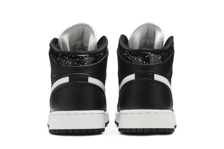 Кроссовки Air Jordan 1 Mid SE GS 'Black Glitter'