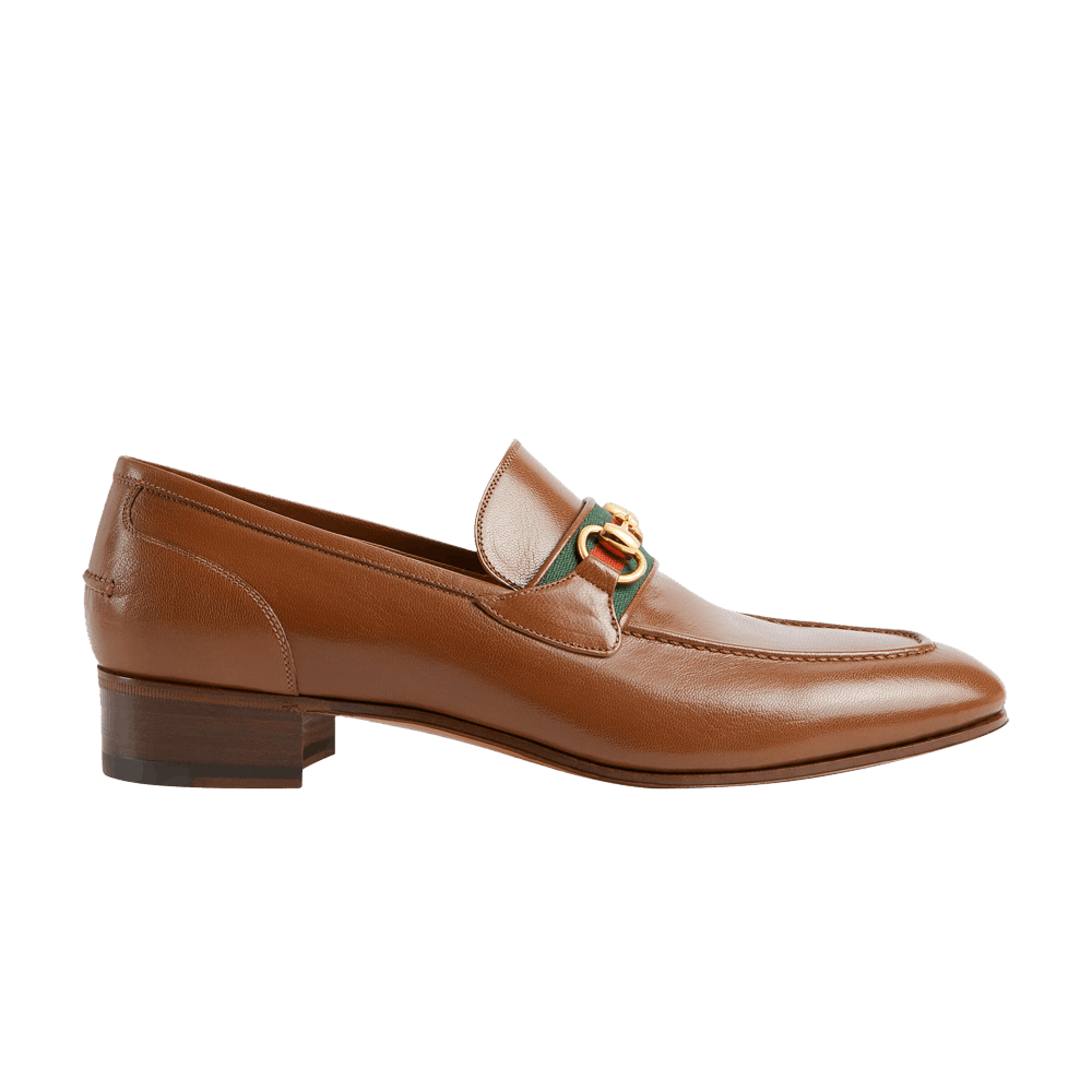 Кроссовки Gucci Horsebit Web-Stripe Loafer 'Brown'