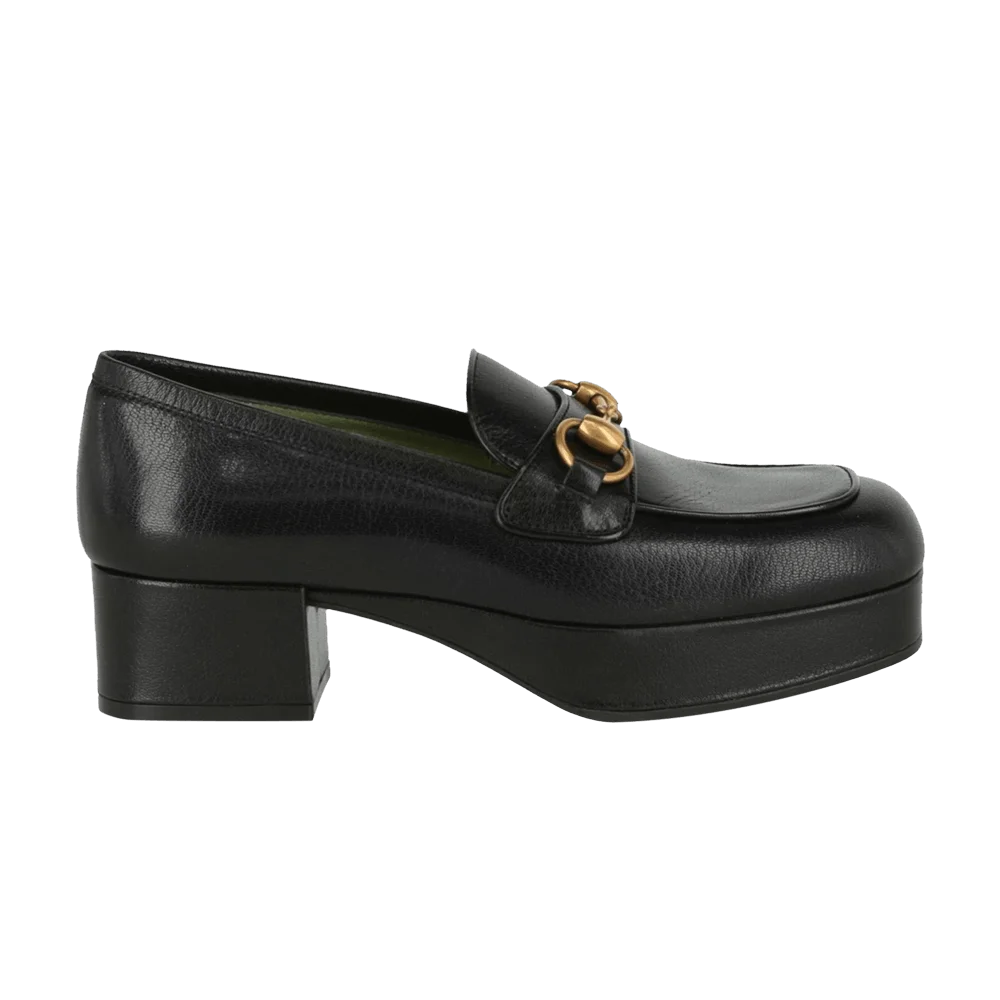 Кроссовки Gucci Wmns Houdan Leather Platform Loafer 'Black'