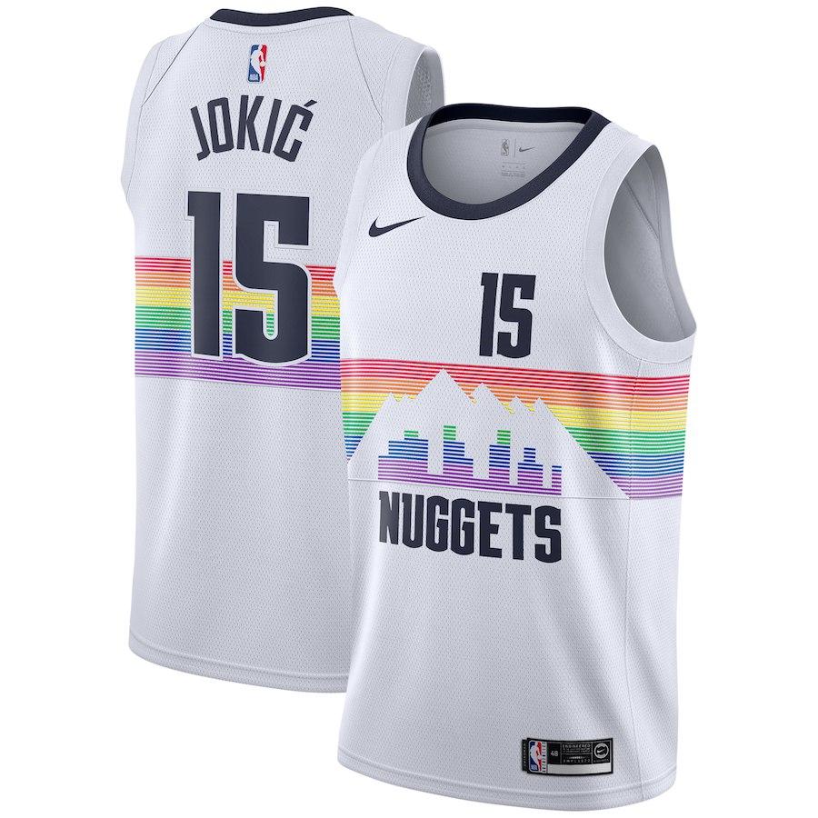 Баскетбольная джерси 2018-19 Nikola Jokic Nuggets #15 City White