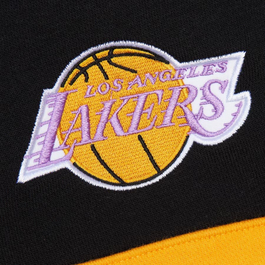 Худи Mitchell & Ness Black Los Angeles Lakers Vintage Logo Head Coach Fleece Pullover Hoodie