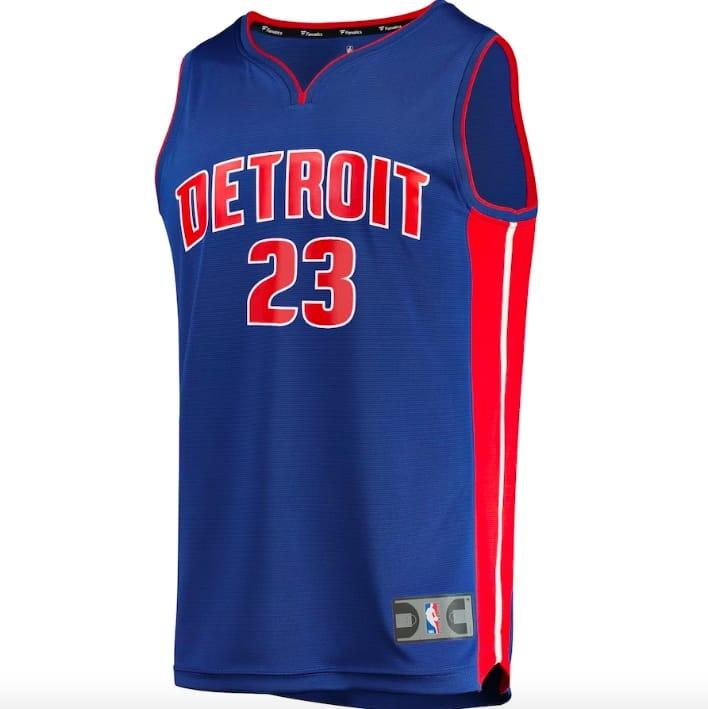 Баскетбольная джерси 2022 NBA Draft First Round Pick Detroit Pistons #23 Jaden Ivey Fast Break Icon Blue Jersey