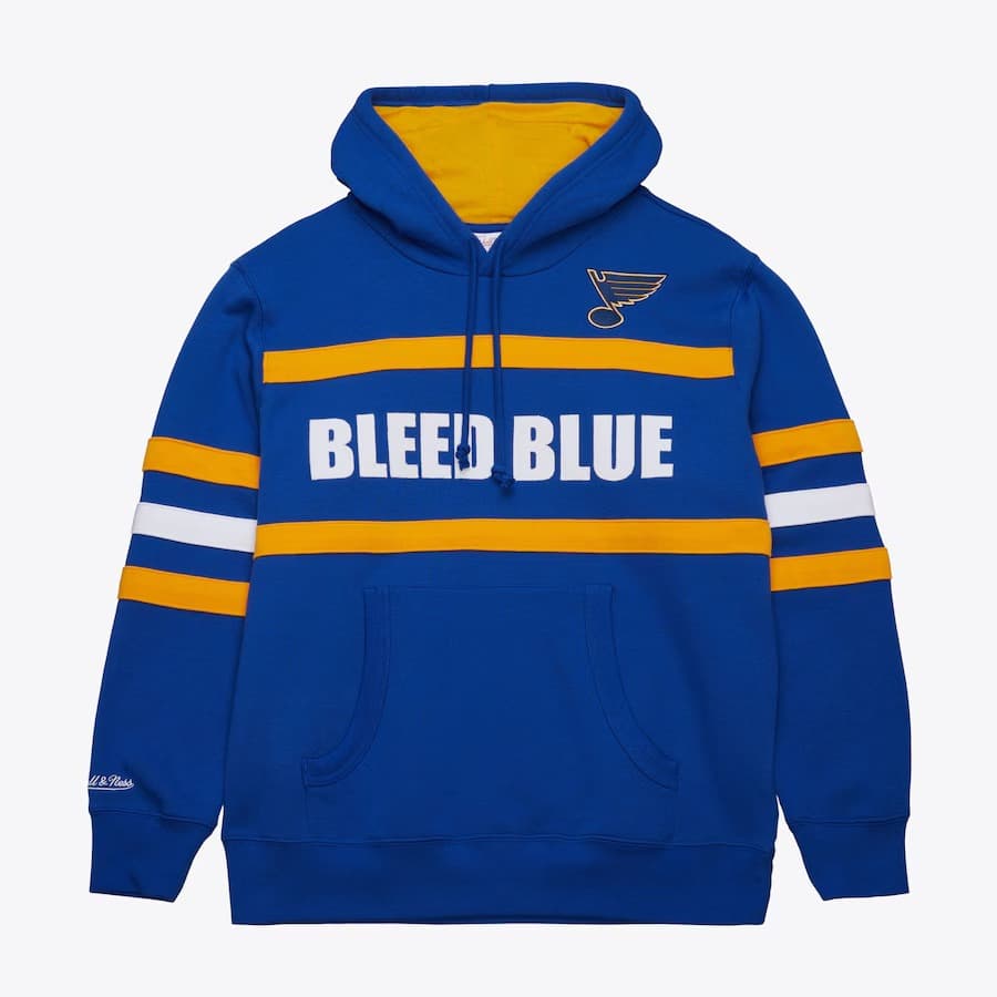 Худи Mitchell & Ness Blue St. Louis Blues Head Coach Fleece Pullover Hoodie