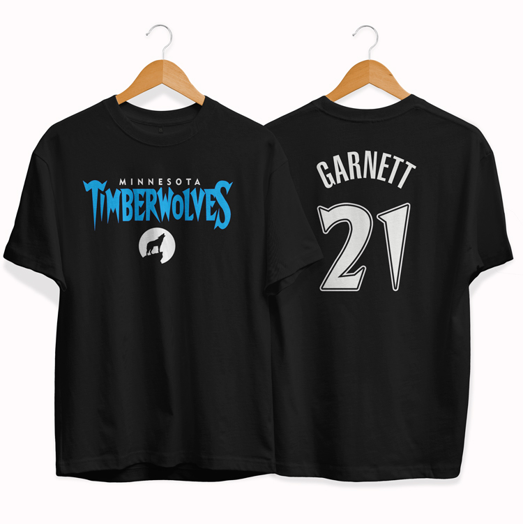 Футболка Timberwolves 21 Kevin Garnett black tee by slamdunk