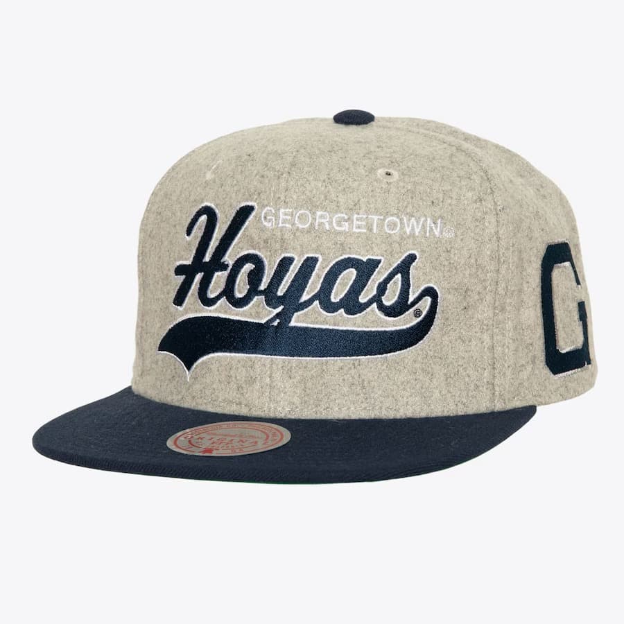 Бейсболка Mitchell & Ness Gray Georgetown Hoyas Tailsweep 2.0 Melton Vintage Snapback Hat