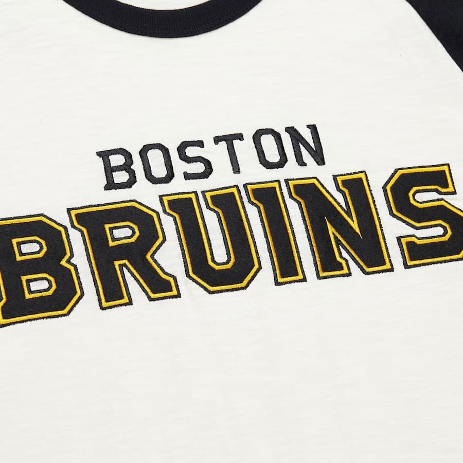 Лонгслив Mitchell & Ness Cream Boston Bruins Legendary Slub Raglan Long Sleeve T-Shirt