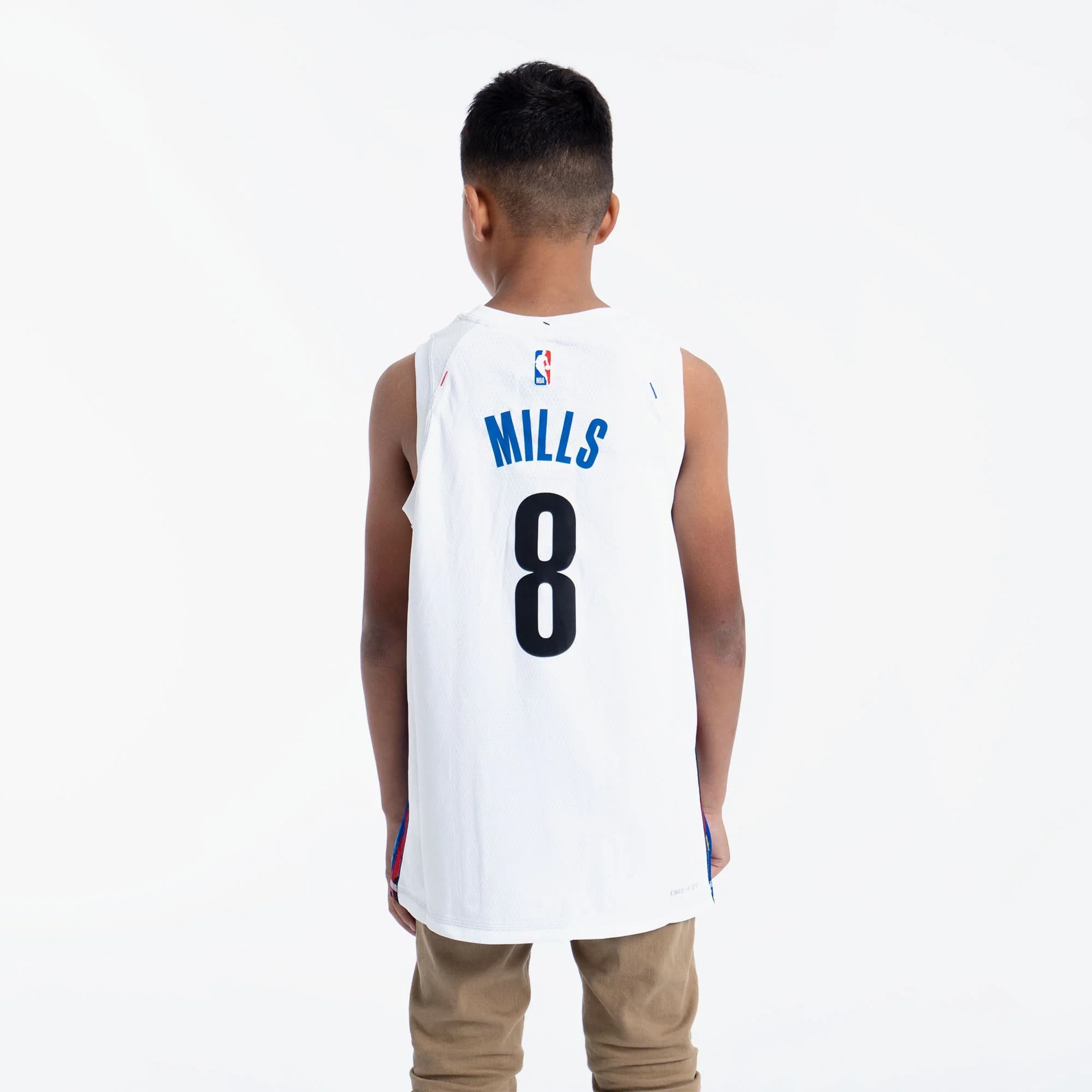Баскетбольная джерси 2022-2023 Brooklyn Nets Patty Mills # 8 Youth Swingman City Edition White Jersey