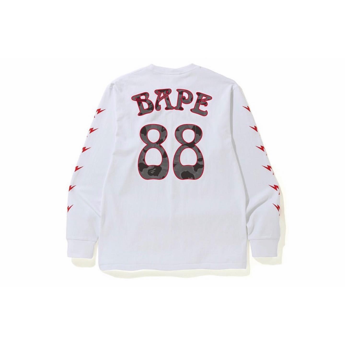 Футболка BAPE ABC Camo BAPE 88 L/S Tee White/Black