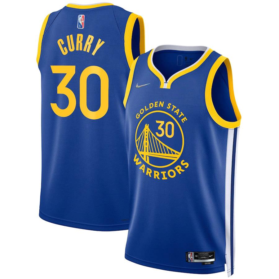 Баскетбольная джерси 2021-22 Golden State Warriors #30 Stephen Curry 75th Anniversary Edition Swingman Jersey – Royal
