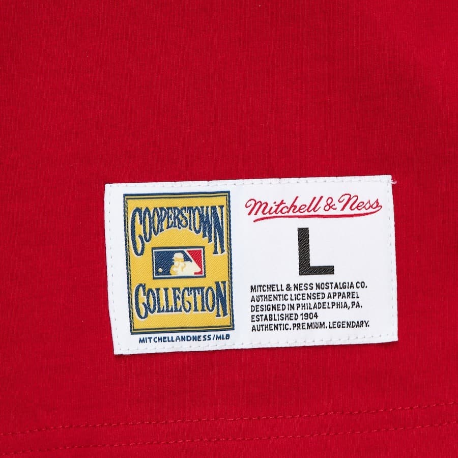 Футболка Mitchell & Ness Red Atlanta Braves Cooperstown Collection Hometown Vintage Logo T-Shirt