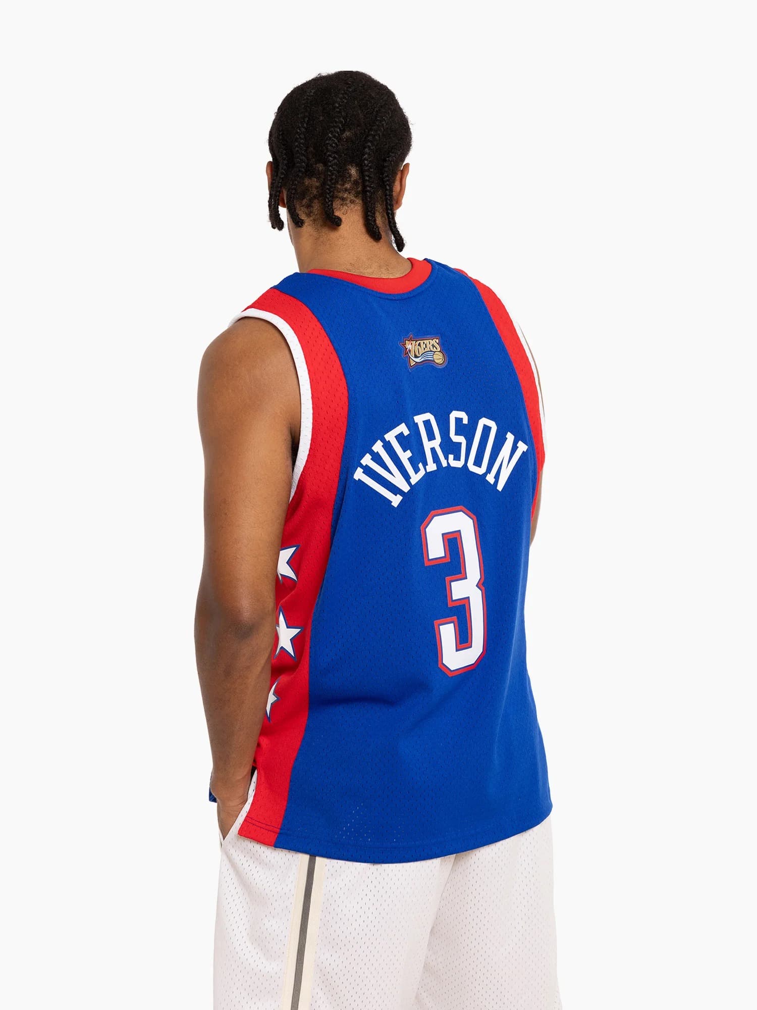Баскетбольная джерси 2004 All Star Game Allen Iverson #3 Hardwood Classics Throwback NBA Swingman Blue Jersey