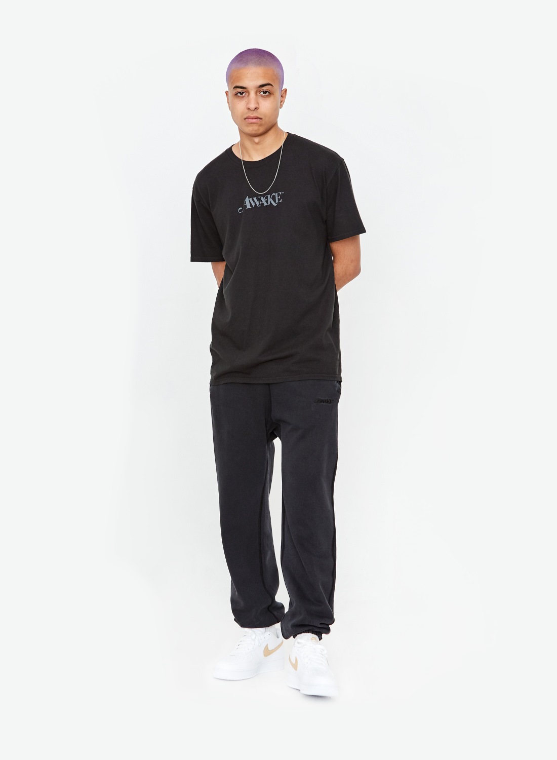 Спортивные штаны Awake Embroidered Logo Sweatpants Washed Black