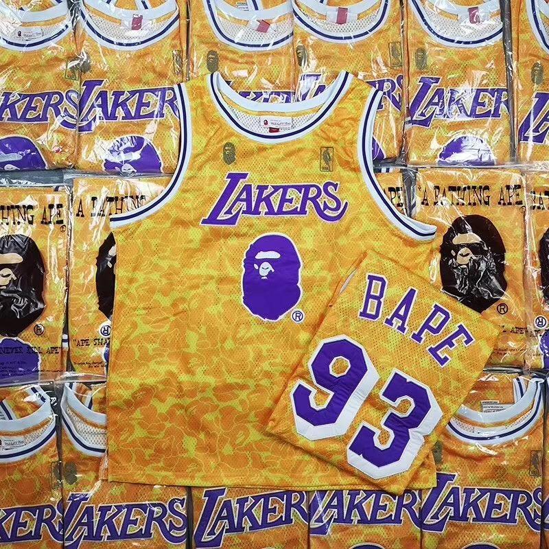 Баскетбольная джерси Bape x Mitchell & Ness Lakers ABC Basketball Yellow