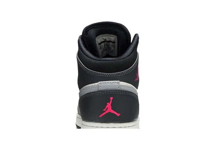 Кроссовки Air Jordan 1 Mid GS 'White Grey Hyper Pink'
