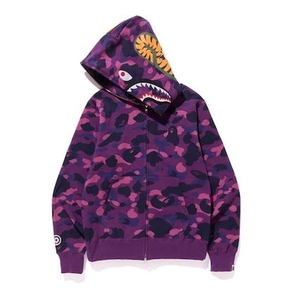 Худи BAPE Color Camo Shark Full Zip Hoodie Purple
