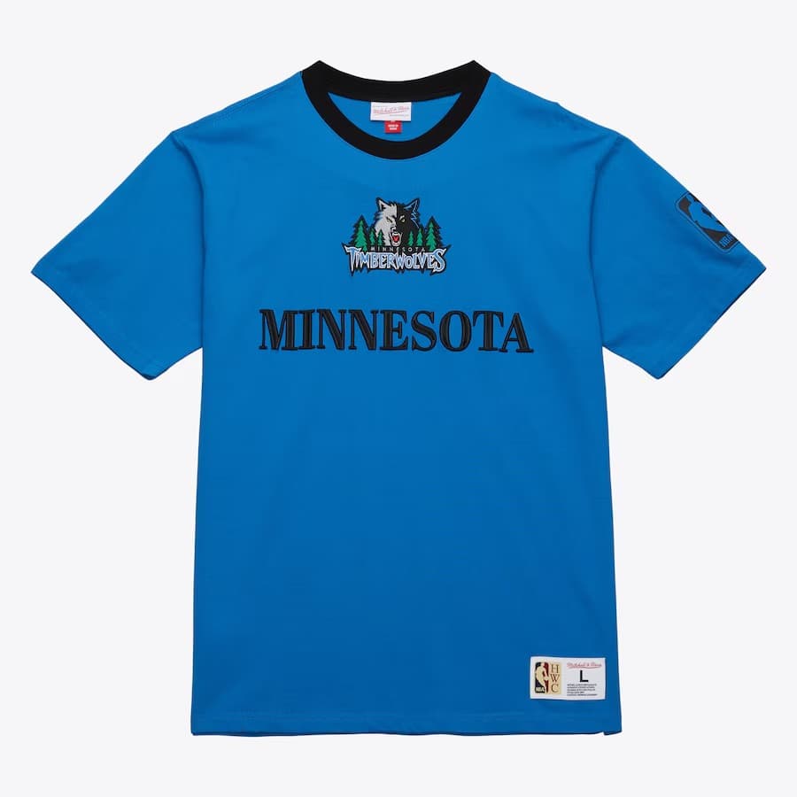 Футболка Mitchell & Ness Blue Minnesota Timberwolves Team OG 3.0 Vintage T-Shirt