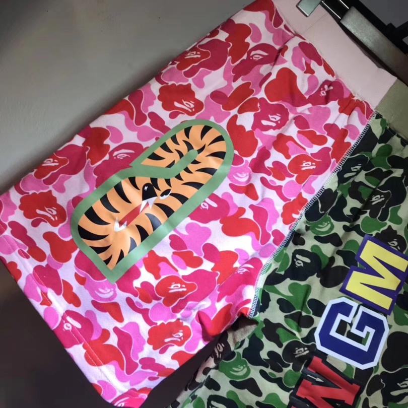 Спортивные шорты BAPE ABC Split Shark Shorts Green Pink