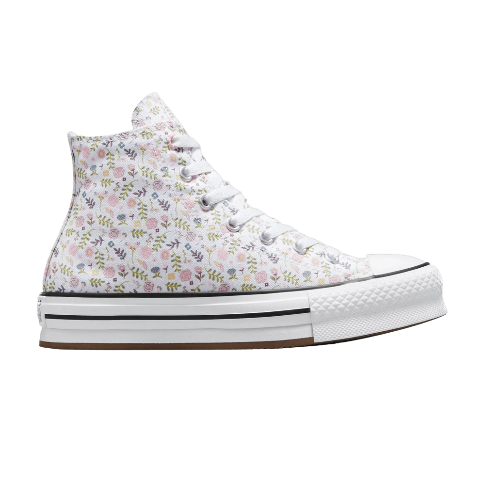 Кроссовки Converse Chuck Taylor All Star EVA Lift Platform High GS 'Feline Florals'