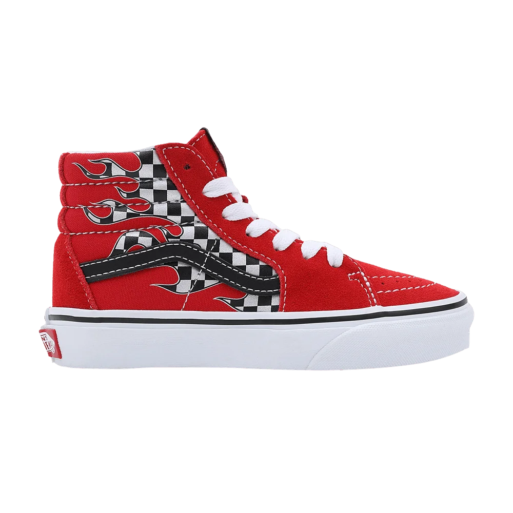 Кроссовки Vans Sk8-Hi Kids 'Checkerboard Flame - Racing Red'