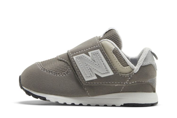 Кроссовки New Balance 574 New-B Hook & Loop Toddler Wide 'Rain Cloud Silver Metallic'