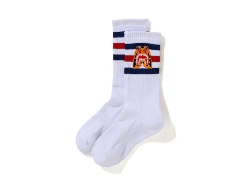 Спортивные носки BAPE A Bathing Ape Men Tiger Socks White