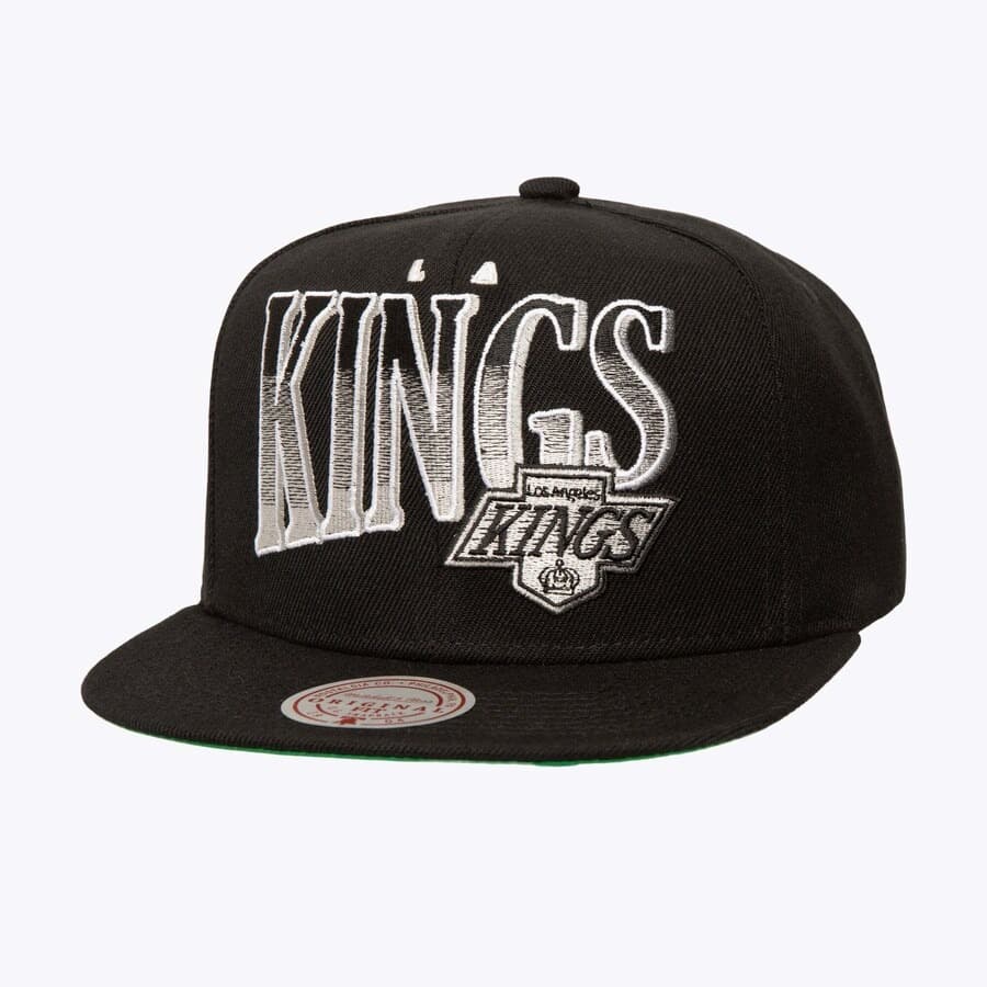 Бейсболка Mitchell & Ness Black Los Angeles Kings Line Work Snapback Vintage Hockey OG Snapback Hat