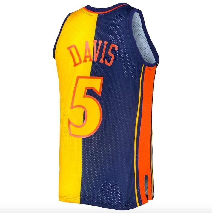 2006-07-Golden-State-Warriors-5-Baron-Davis-Mitchell-Ness-Split-NavyGold-Jersey-4