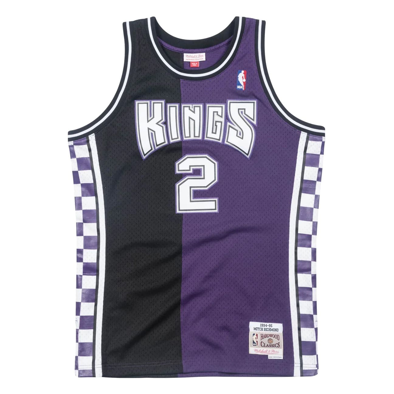 1994-95-Sacramento-Kings-Mitch-Richmond-2-Swingman-Hardwood-Classics-Black-Purple-Jersey-6