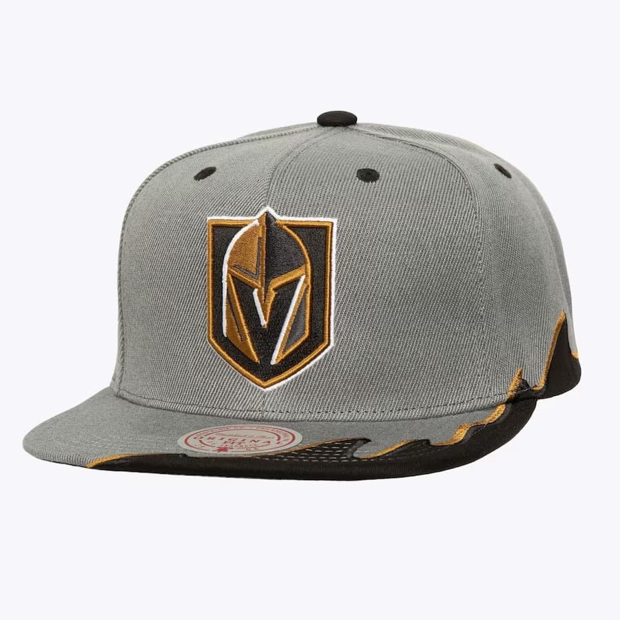 Бейсболка Mitchell & Ness Gray Vegas Golden Knights Rising Tide OG Snapback Hat
