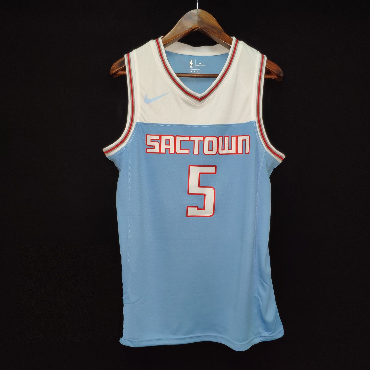 Баскетбольная джерси 2018-19 De’Aaron Fox Kings #5 City Blue