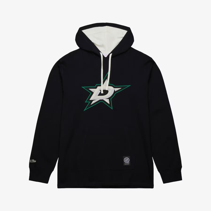 Худи Mitchell & Ness Black Dallas Stars Thermal Lightweight Pullover Hoodie