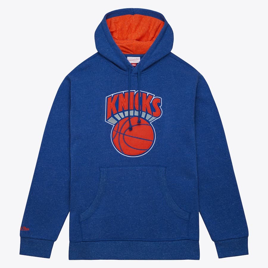 Худи Mitchell & Ness Royal New York Knicks Snow Washed Fleece Pullover Hoodie