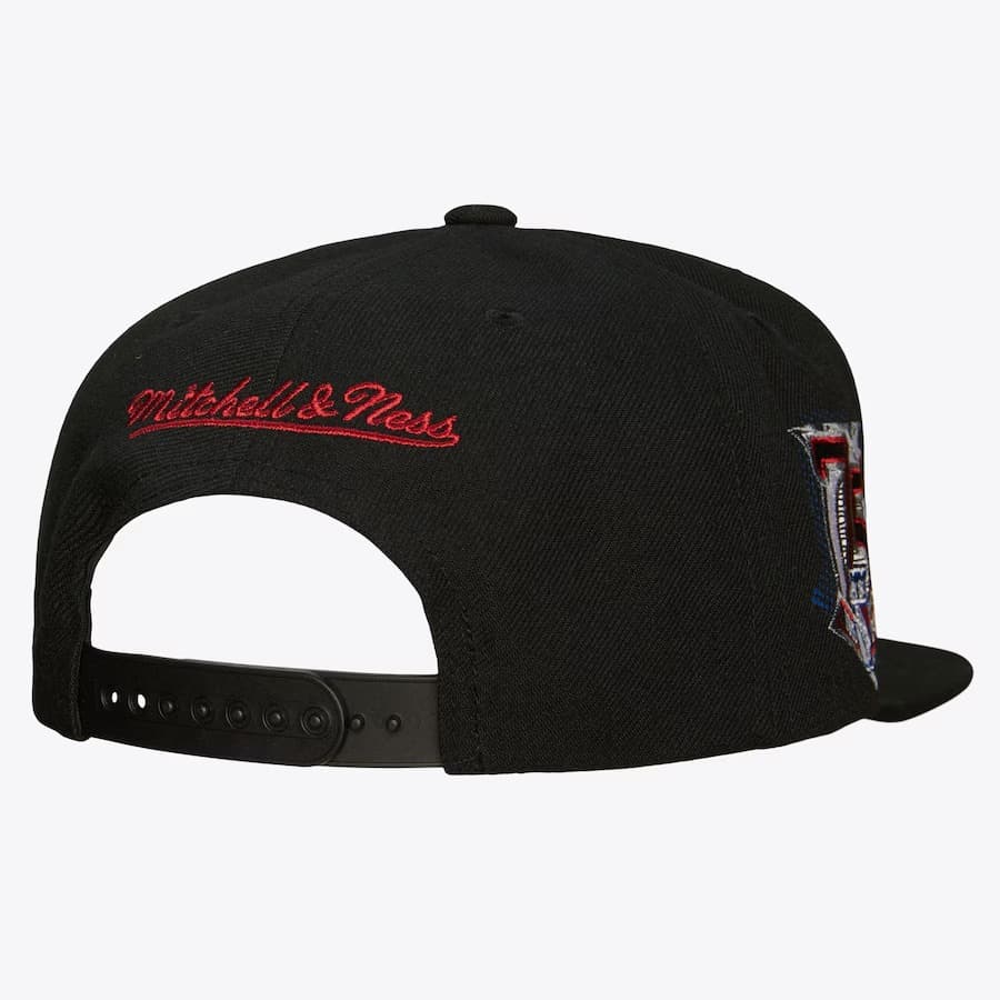 Бейсболка Mitchell & Ness Black New York Rangers Big Face 7.0 Vintage Snapback Hat