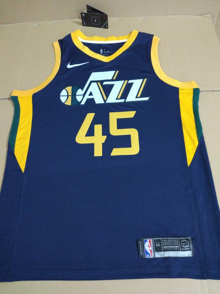 Баскетбольная джерси 2017-18 Donovan Mitchell Utah Jazz #45 Icon Navy