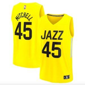 2022-23-Utah-Jazz-45-Donovan-Mitchell-Fast-Break-Icon-Yellow-Jersey-1-300x300