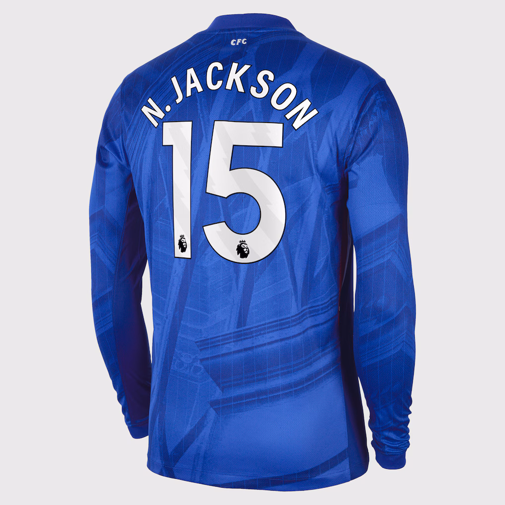 Футбольный лонгслив Chelsea Nike Home Stadium Long Sleeve Shirt 2025-26 N.Jackson 15