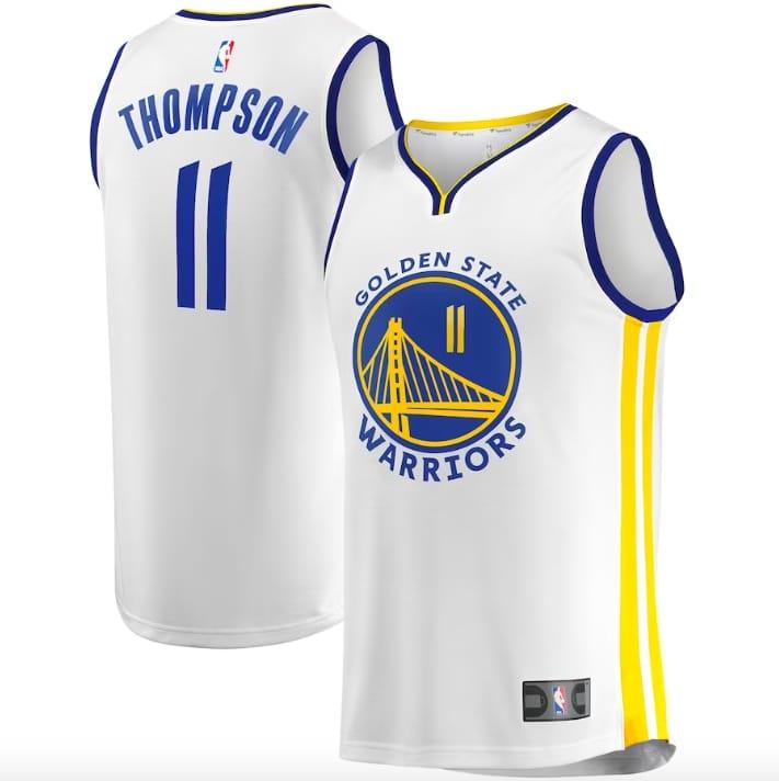 Баскетбольная джерси 2022-23 Golden State Warriors #11 Klay Thompson Fast Break Association White Jersey