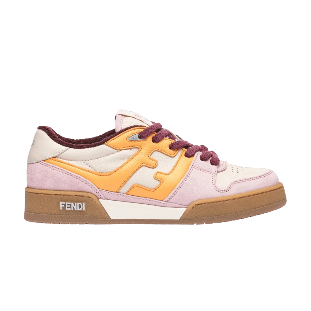Krossovki-Fendi-Wmns-FF-Mixed-Leather-Low-Pink
