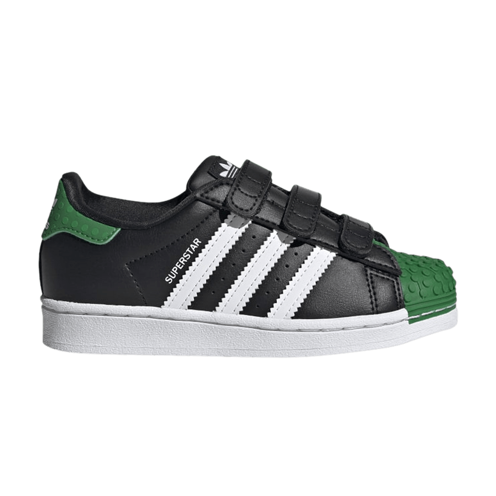 Кроссовки LEGO x adidas Superstar Little Kid 'Core Black Green'
