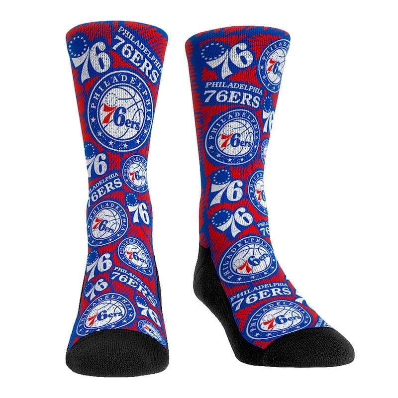 Mens-Rock-Em-Socks-Philadelphia-76ers-Sketch-Crew-Socks