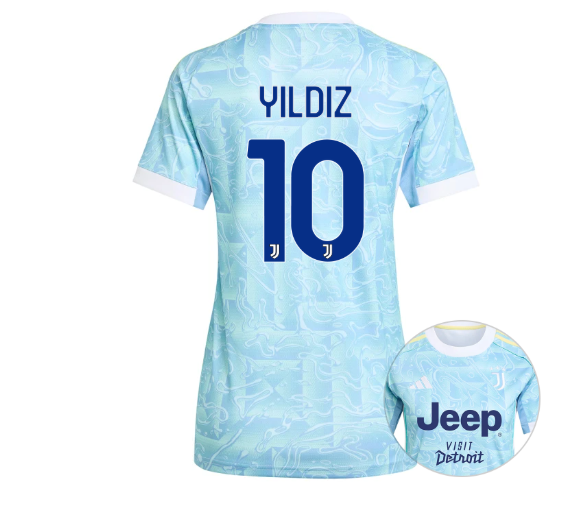 Женское футбольное джерси JUVENTUS away jersey 25/26 YILDIZ 10