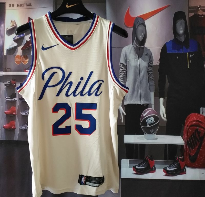 Баскетбольная джерси 2017-18 Ben Simmons Philadelphia 76ers #25 City Cream