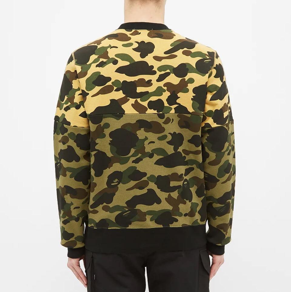 Толстовка BAPE 1st Camo College Half Crewneck Yellow/Green