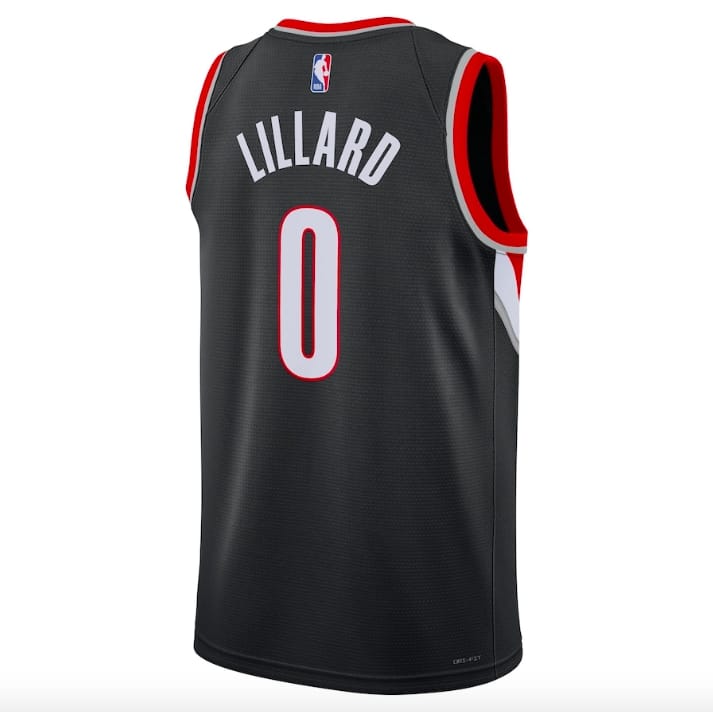Баскетбольная джерси 2022-23 Portland Trail Blazers #0 Damian Lillard Swingman Icon Black Jersey