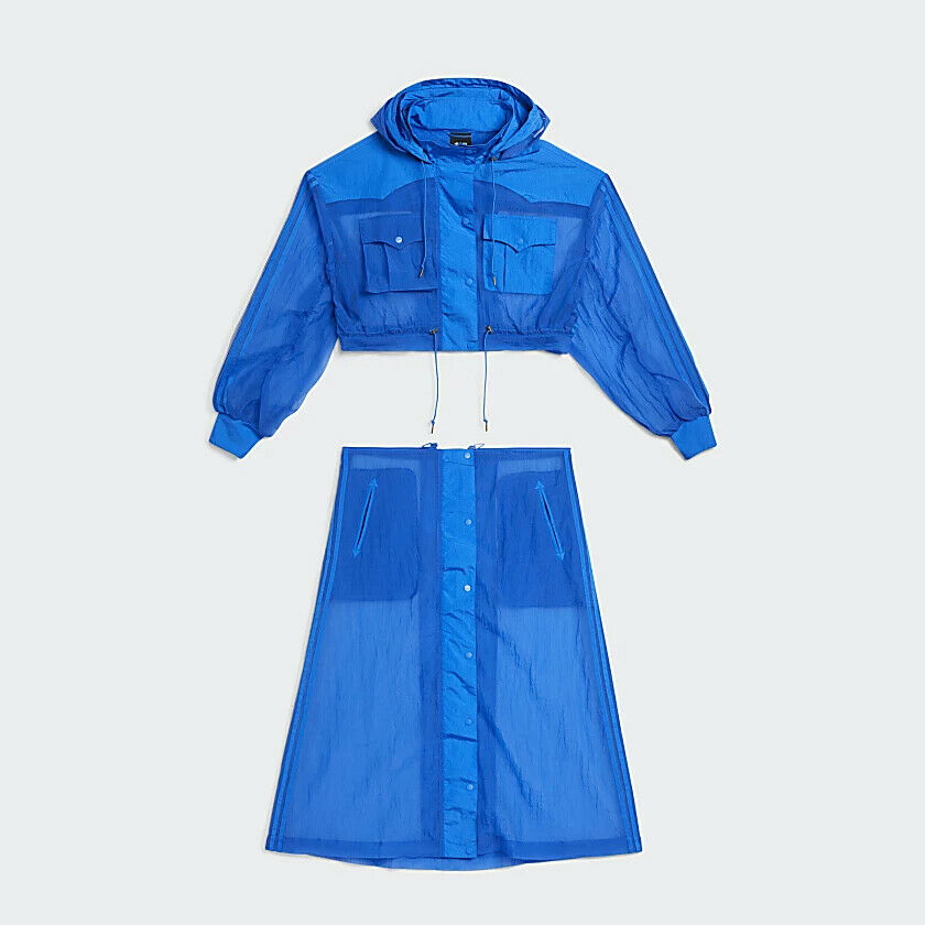 Удлинённый тренч adidas Ivy Park Cover-Up Jacket Glory Blue/Glow Blue