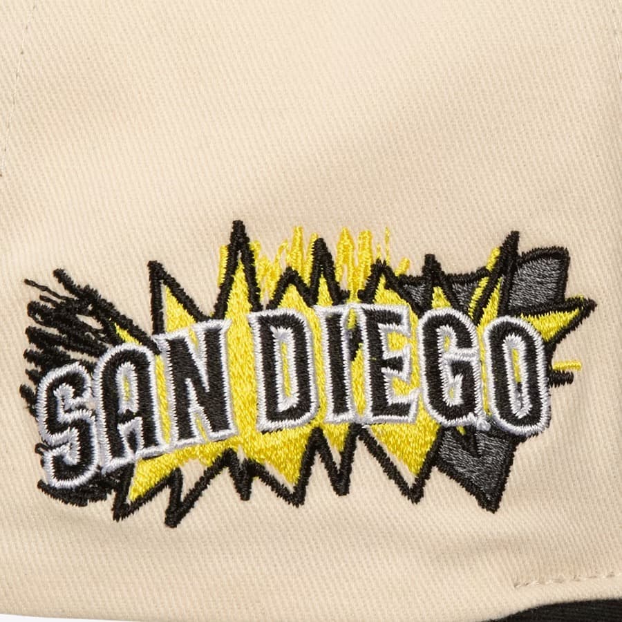 Бейсболка Mitchell & Ness Cream San Diego Padres Overspray Pro Crown Snapback Hat