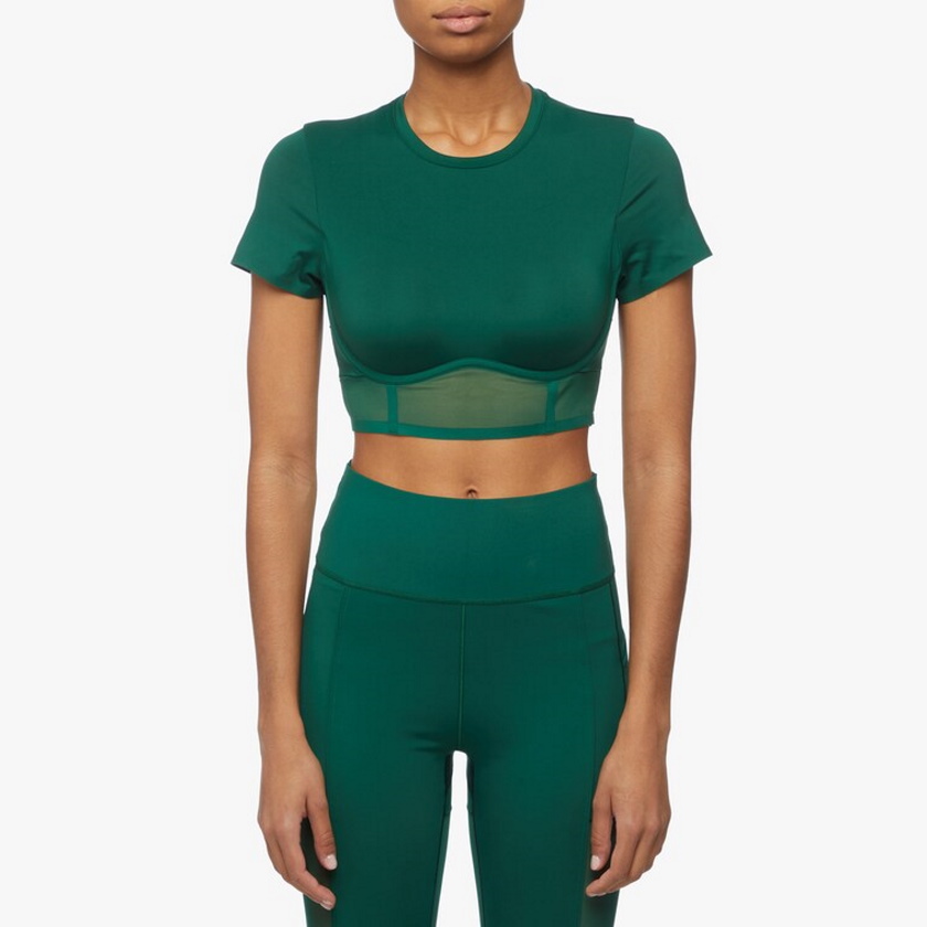 Спортивный топ adidas Ivy Park Corset Crop Top Dark Green