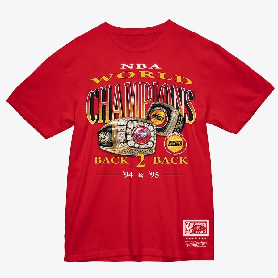 Футболка Mitchell & Ness Red Houston Rockets Championship Rings T-Shirt